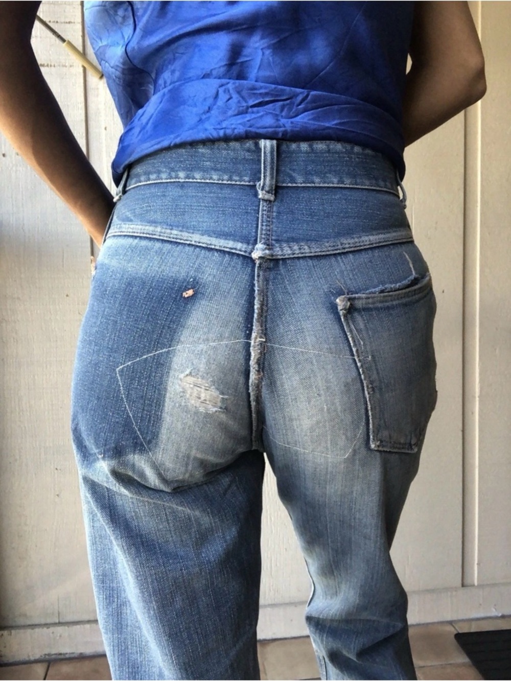 Vintage 1940 Women’s jeans Crotch rivot Size 24